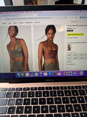 Fabletics Harlow Halter Reversible Sports Bra Sz XL. Ranger Green/Chestnut Color